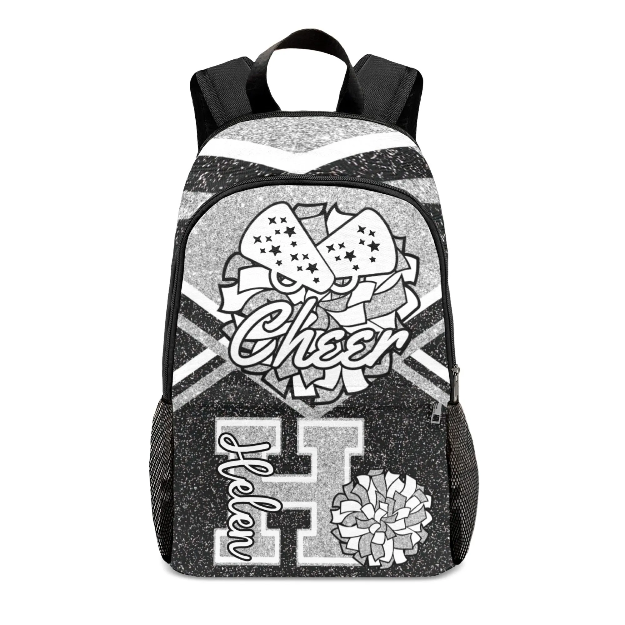 Personalized Cheer Cheerleader Black Green Blue Gold Grey Purple Rose Red All Over Print Casual Name Backpack