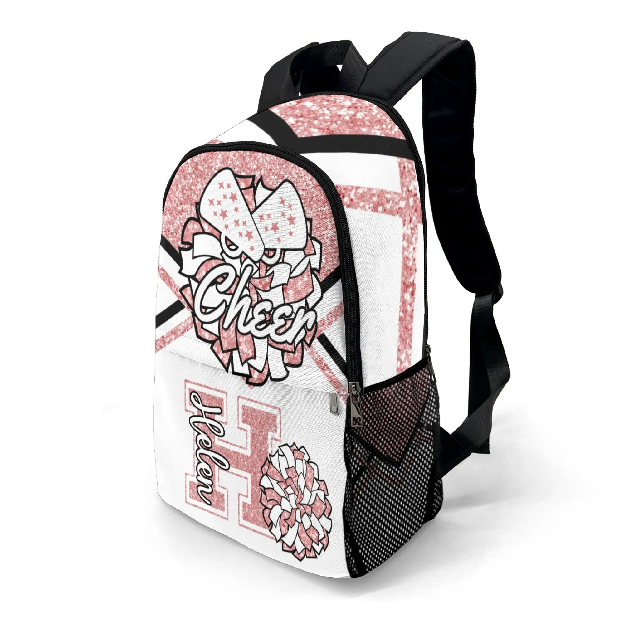 Personalized Cheer Cheerleader Black Green Blue Gold Grey Purple Rose Red All Over Print Casual Name Backpack