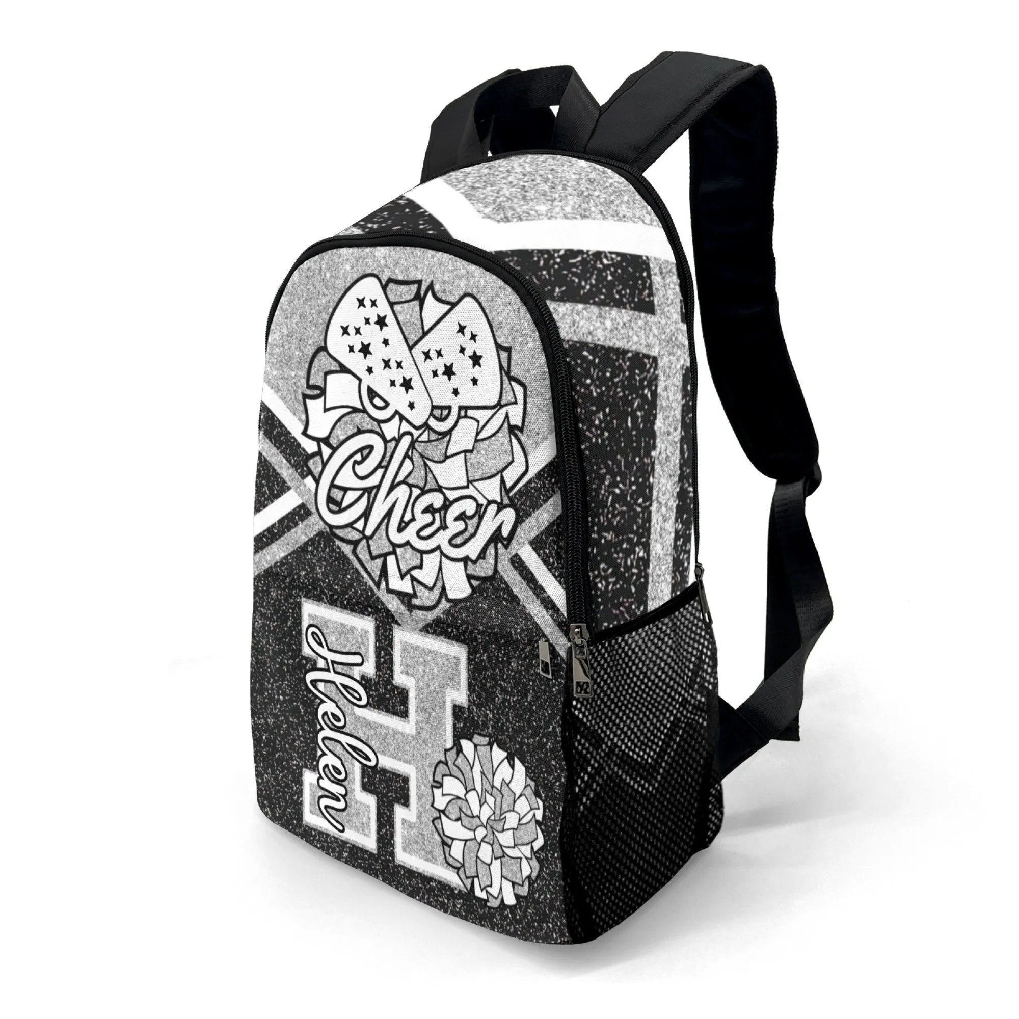 Personalized Cheer Cheerleader Black Green Blue Gold Grey Purple Rose Red All Over Print Casual Name Backpack