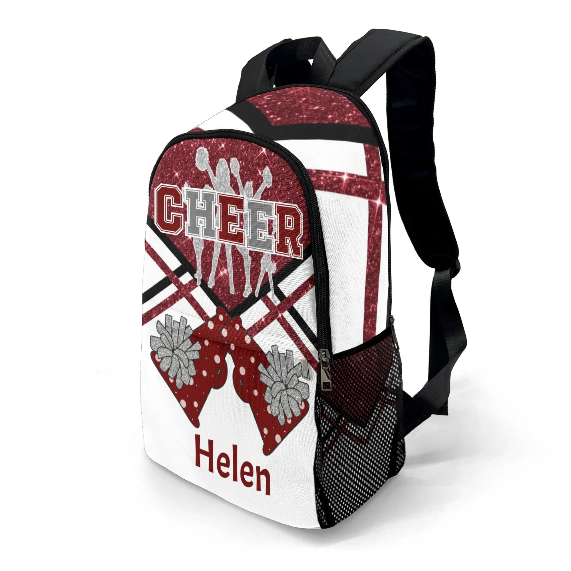Personalized Cheer Cheerleader Black Green Blue Gold Grey Purple Rose Red All Over Print Casual Name Backpack