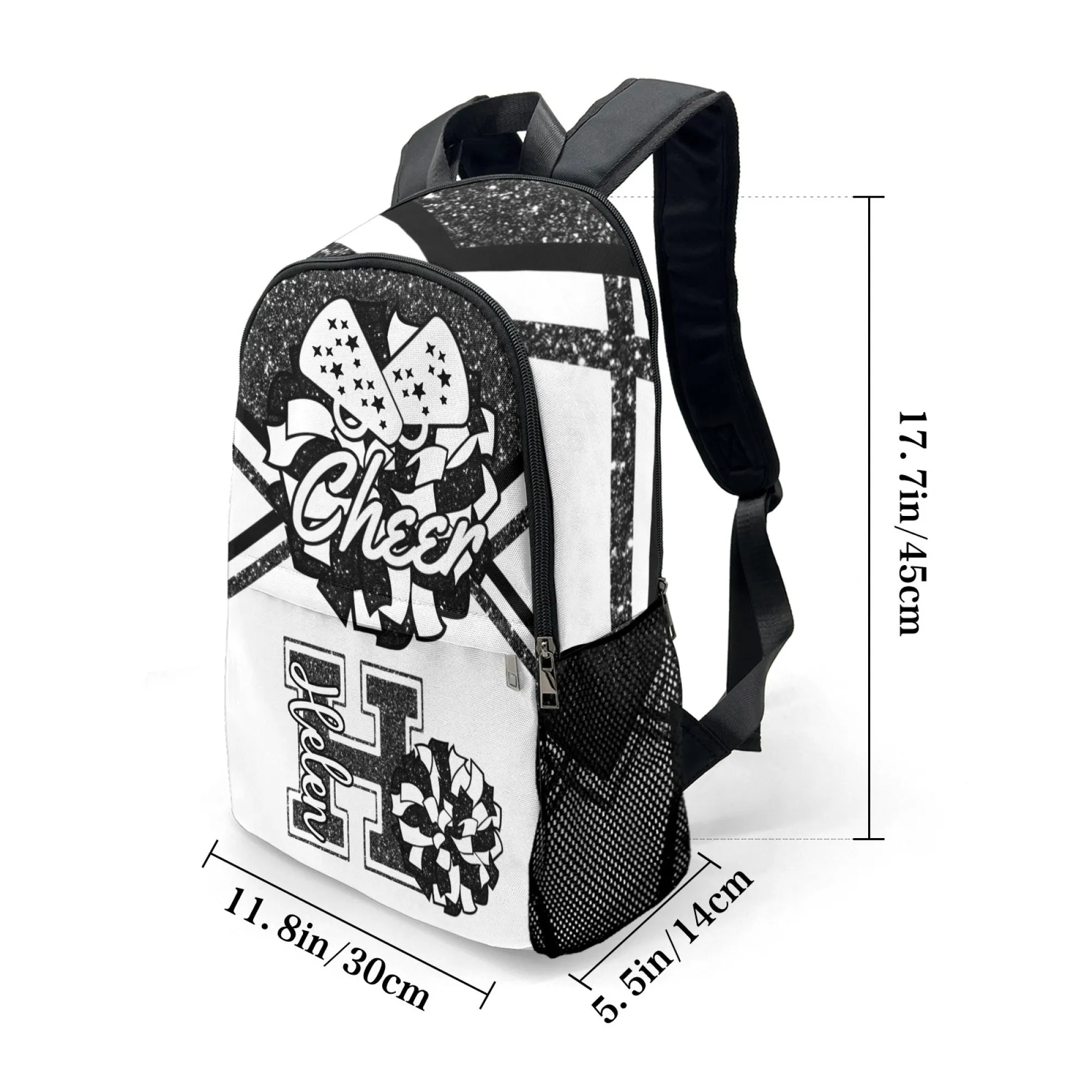 Personalized Cheer Cheerleader Black Green Blue Gold Grey Purple Rose Red All Over Print Casual Name Backpack