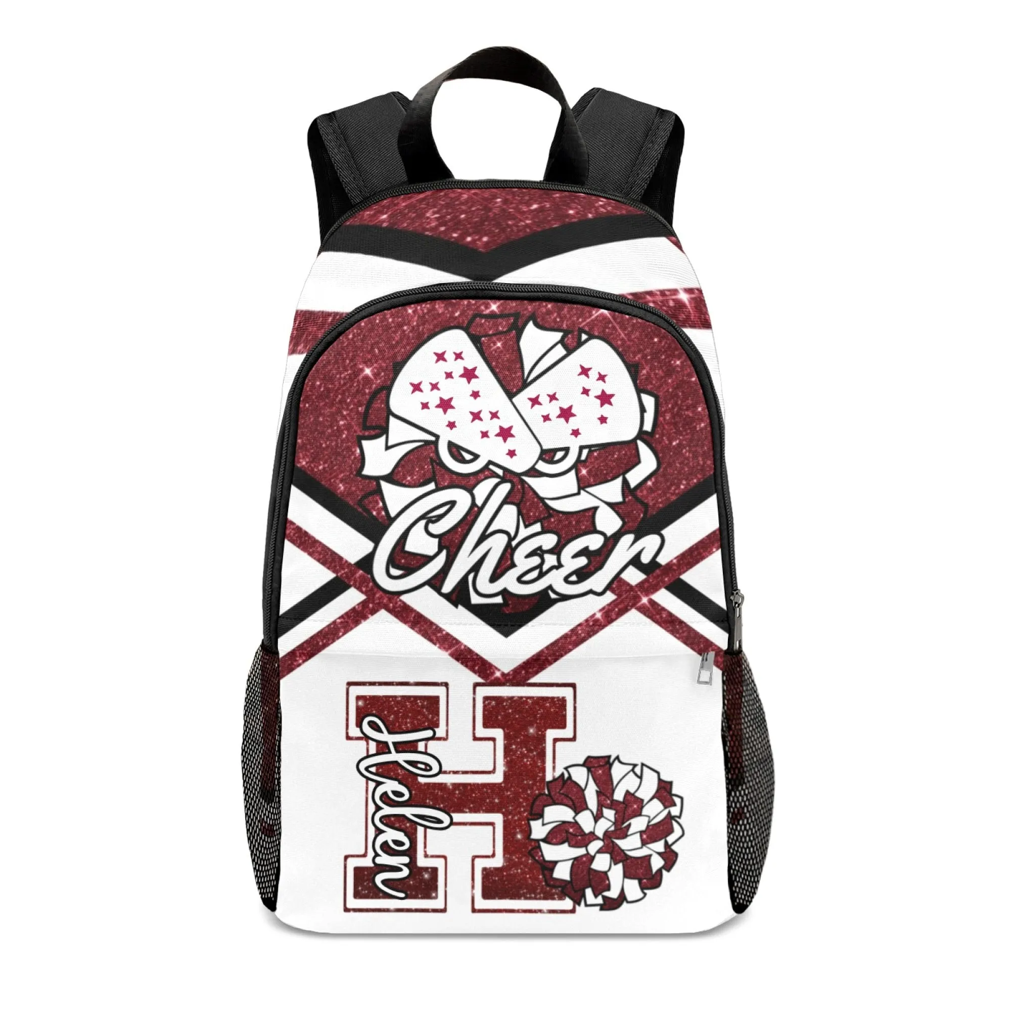 Personalized Cheer Cheerleader Black Green Blue Gold Grey Purple Rose Red All Over Print Casual Name Backpack