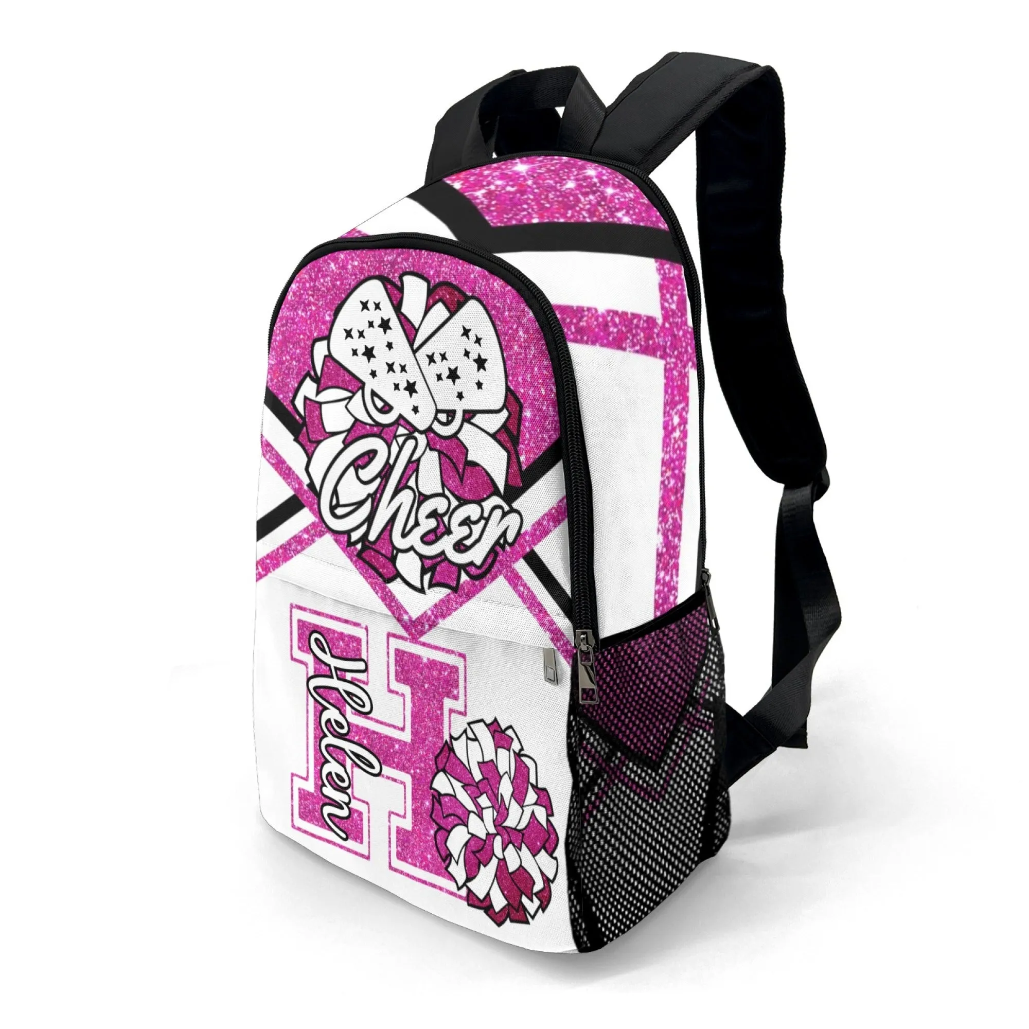 Personalized Cheer Cheerleader Black Green Blue Gold Grey Purple Rose Red All Over Print Casual Name Backpack