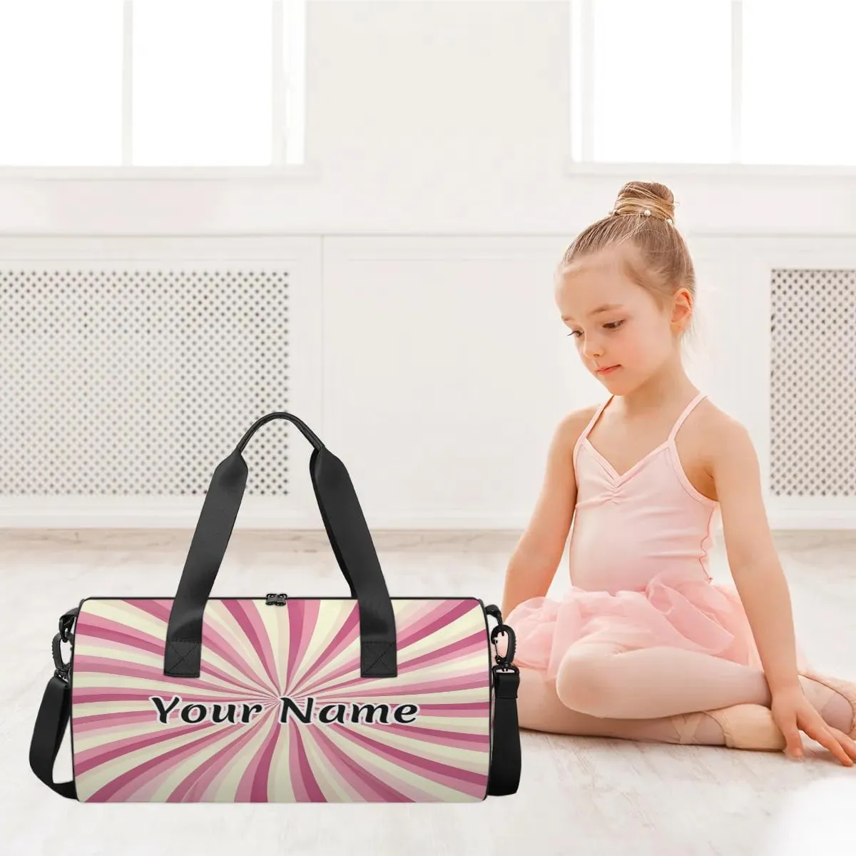 Personalized Duffel Bag for Women, Custom Chevrons Gym Bag for Sports, Waterproof Dance Bag with Name, Lightweight Carryon Gym Bag, Chevrons