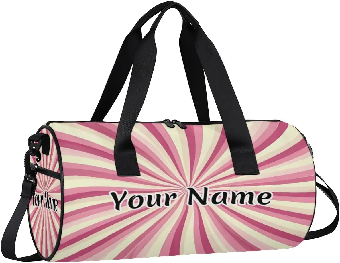 Personalized Duffel Bag for Women, Custom Chevrons Gym Bag for Sports, Waterproof Dance Bag with Name, Lightweight Carryon Gym Bag, Chevrons