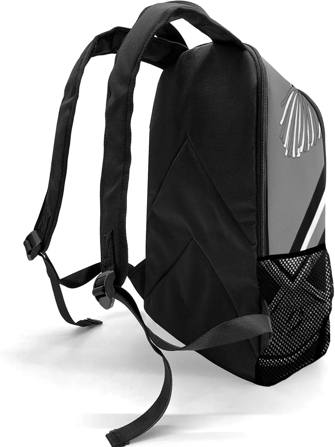 Personalized Gray Cheerleading Stripes Shoulder Bag Backpack Daypack Multifunction Leisure Schoolbag Outdoor Casual Bag with Name Custom