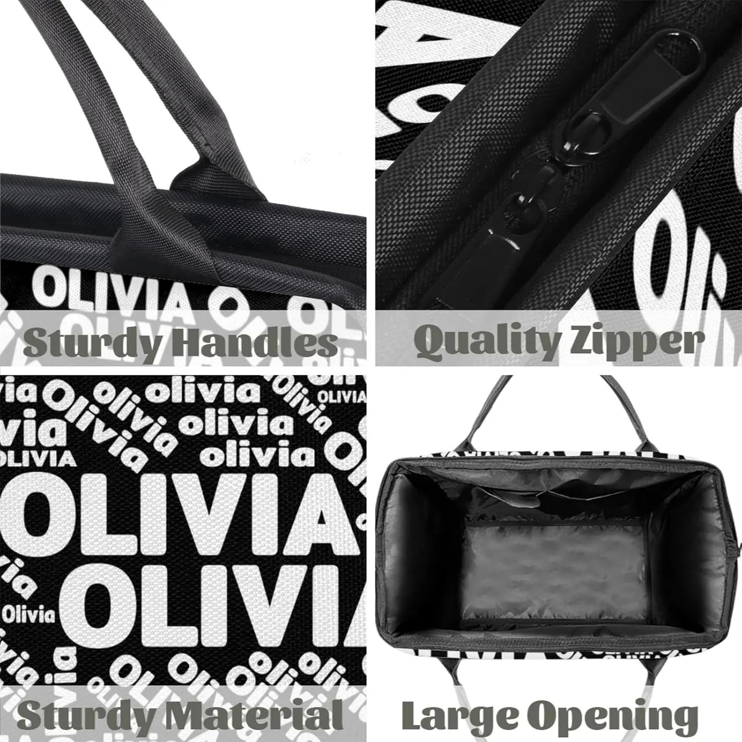 Personalized Gym Sport Duffel Bag with Name Custom Travel Overnight Bag Waterproof Customized Dance Bag Carry-On Tote 15.2in, Pure Black