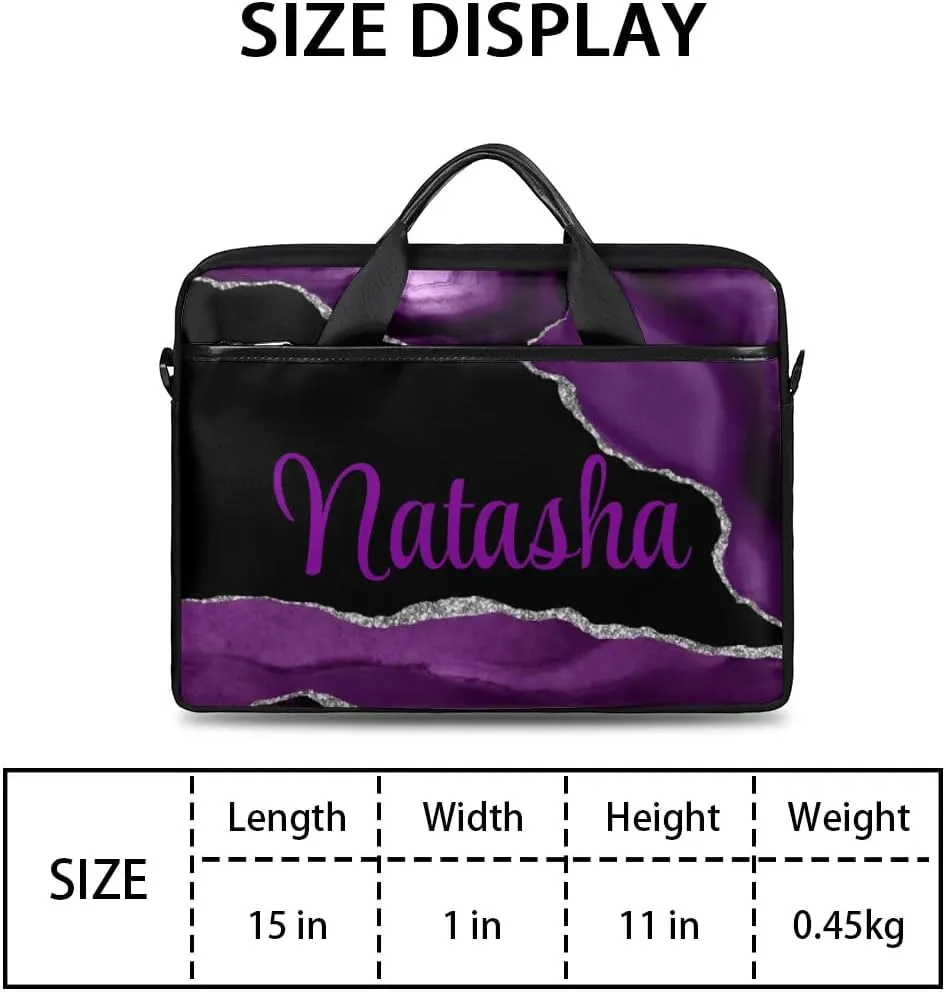 Personalized Laptop Bag Case Briefcases Shoulder Bag for Women, Custom Computer Cases for Laptops Hot Pink Flower