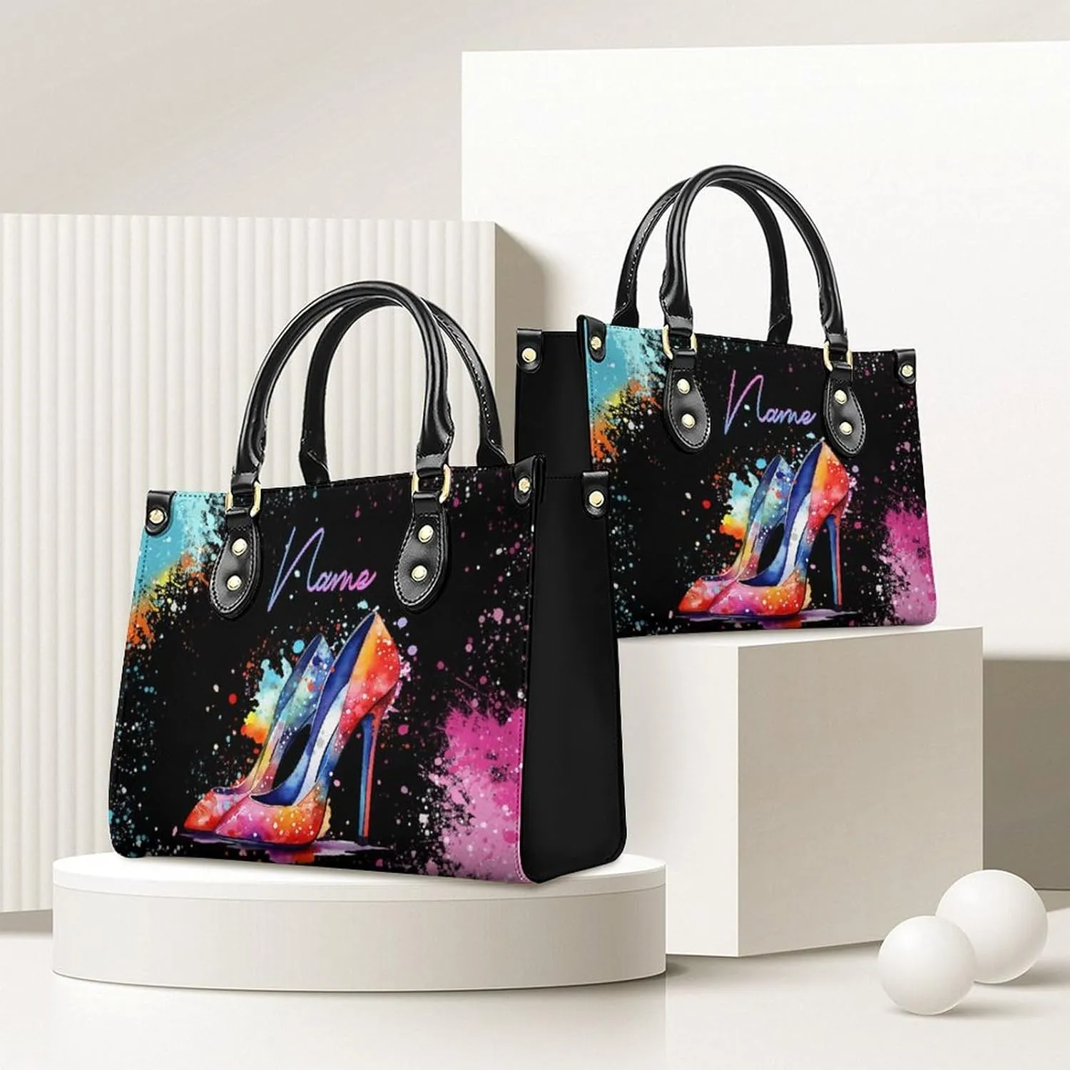 Personalized Leather Handbags for Women - Fashion Casual Shoulder Tote Bag - Gifts for Women Mom Grandma