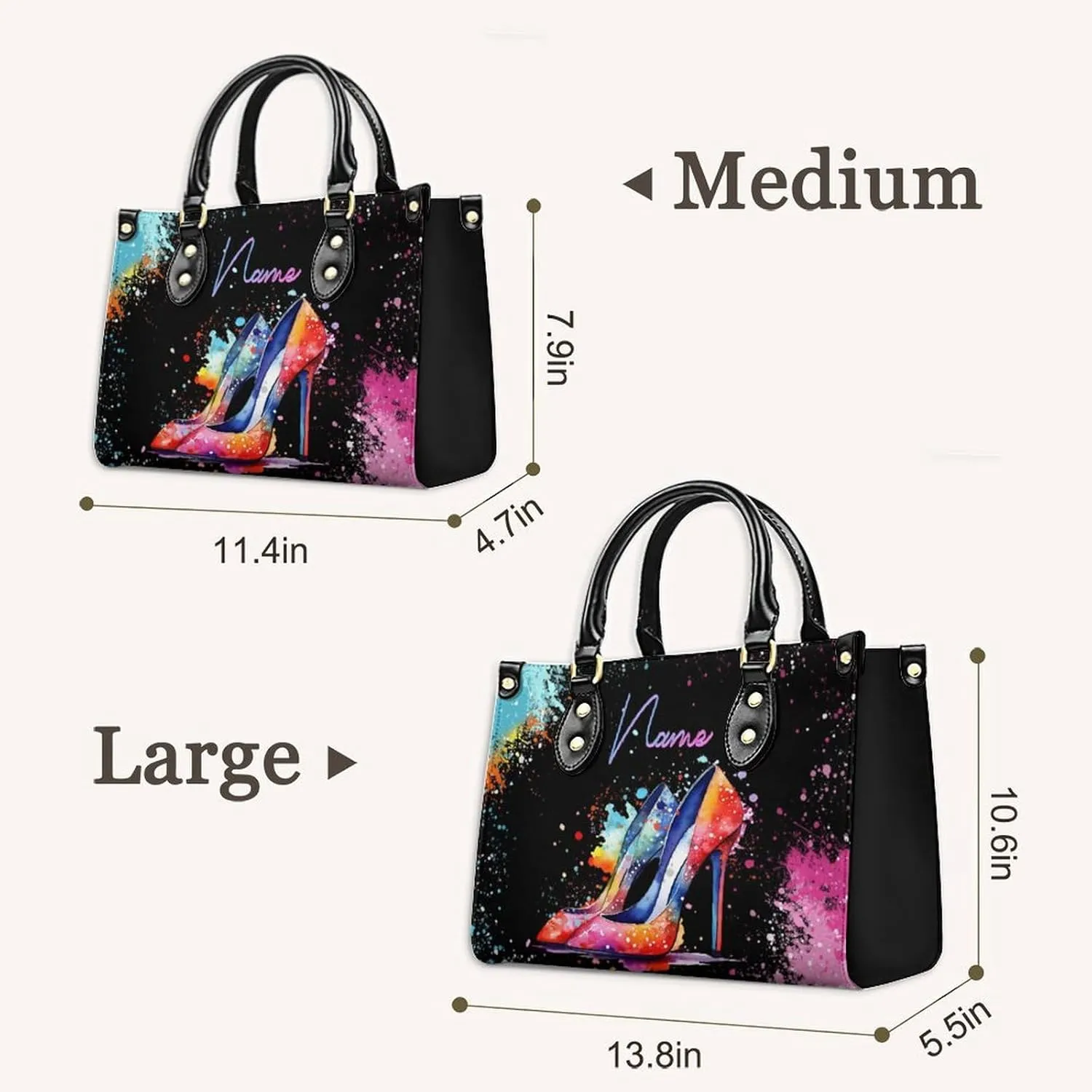 Personalized Leather Handbags for Women - Fashion Casual Shoulder Tote Bag - Gifts for Women Mom Grandma