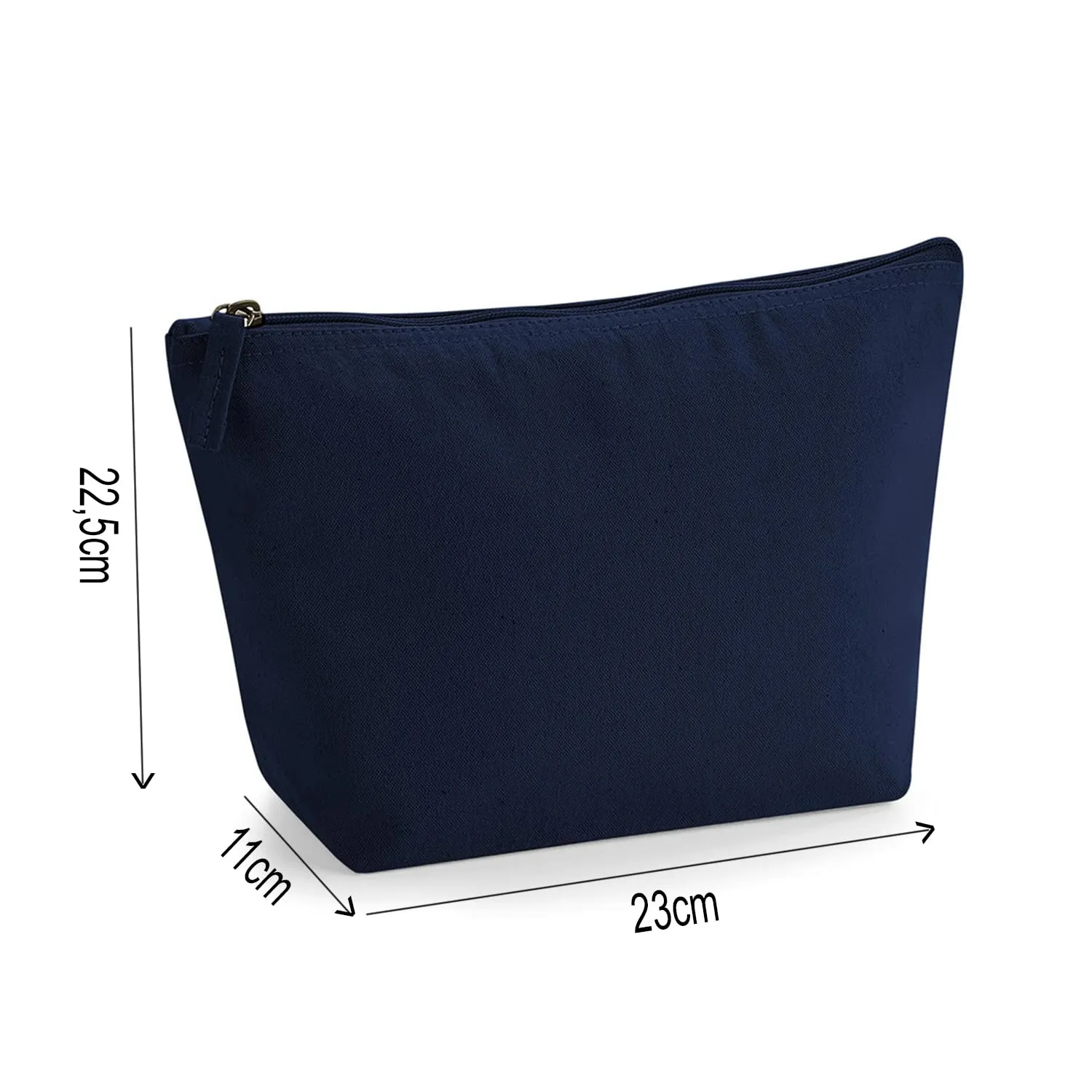 Personalized Name Initials Make Up Accessory Bag in Navy Colour Glitter or Flock Texture Print - Red Flock - L Navy
