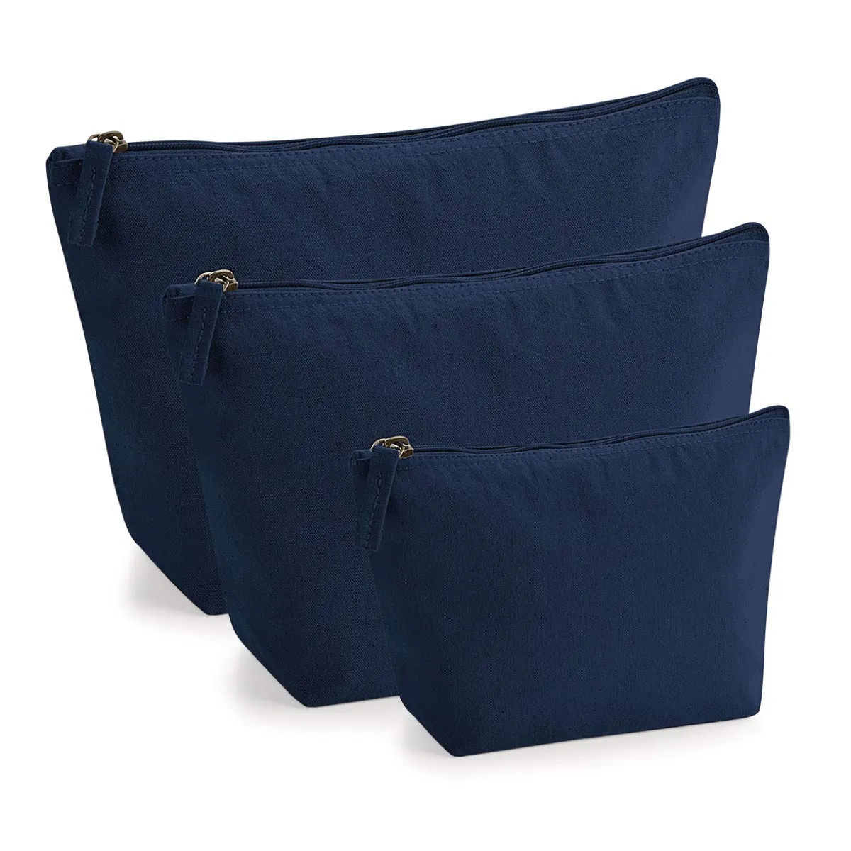 Personalized Name Initials Make Up Accessory Bag in Navy Colour Glitter or Flock Texture Print - Red Flock - L Navy
