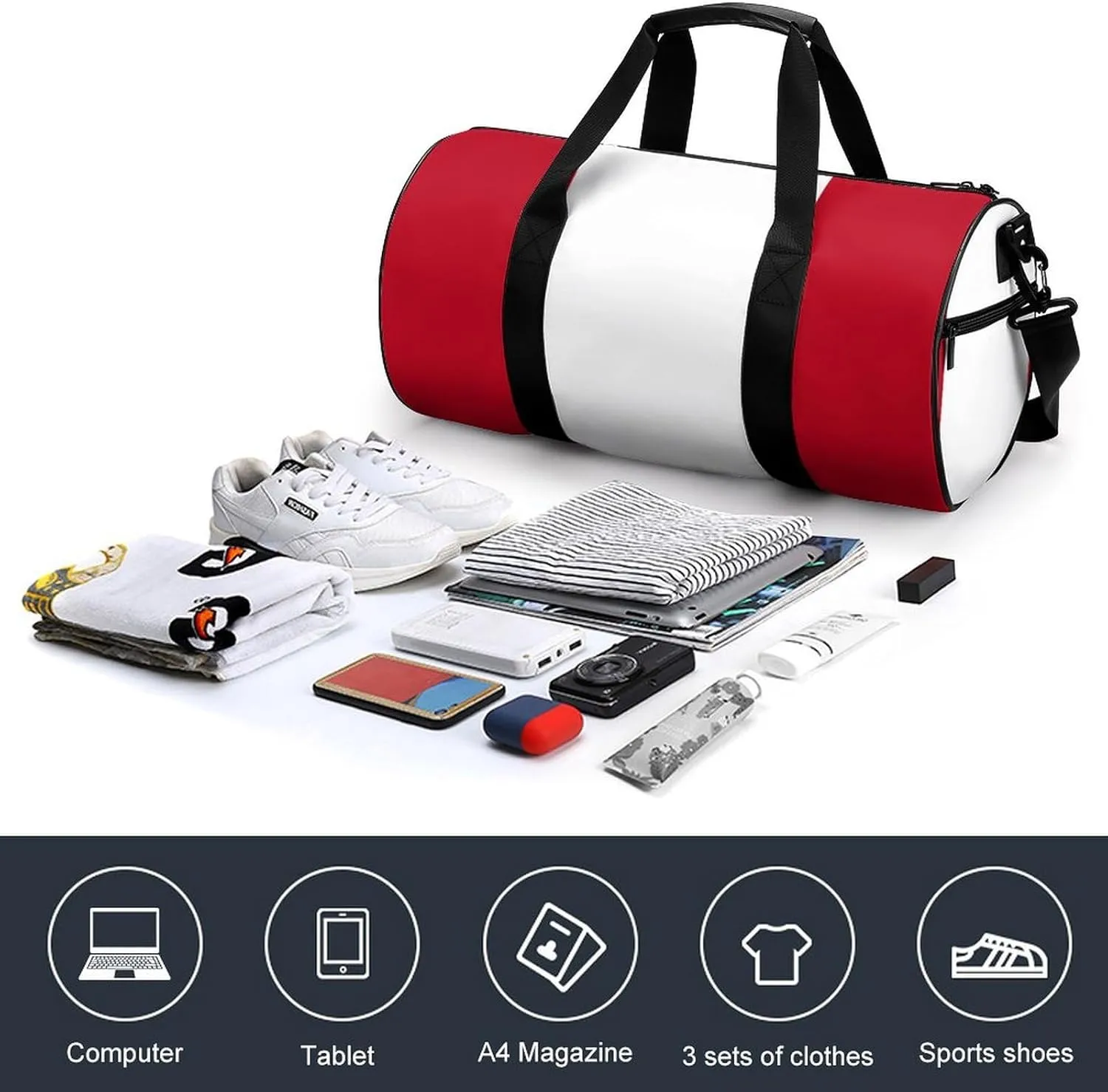 Peru Flag Gym Duffel for Men Women Dry Wet Separation Sports Weekender Tote