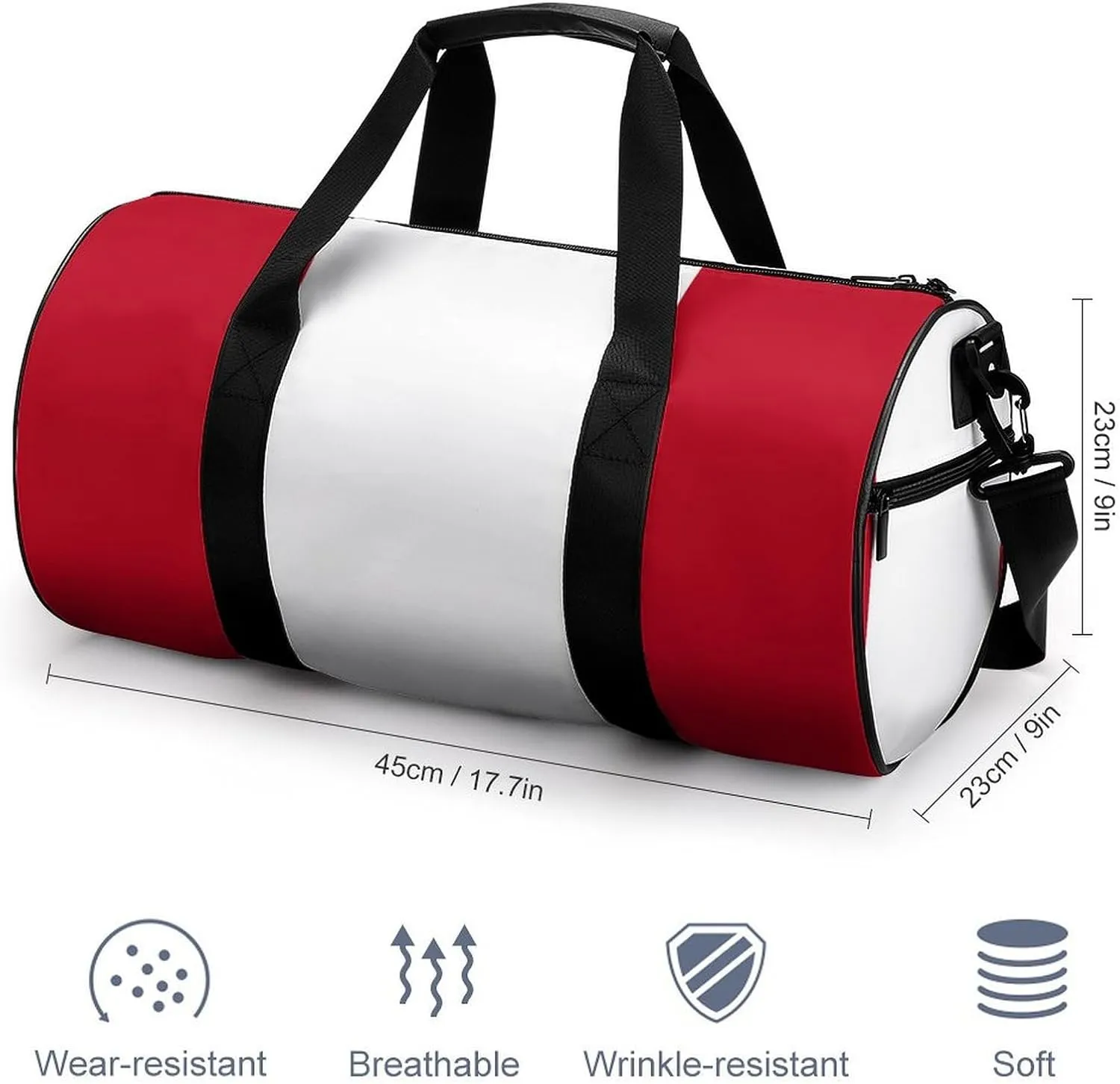 Peru Flag Gym Duffel for Men Women Dry Wet Separation Sports Weekender Tote