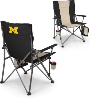 PICNIC TIME NCAA Big Bear XXL Camp Chair with Cooler, Heavy Duty Beach Chair, 500 lb Capacity Camping Chair with Carry Bag, (Black)