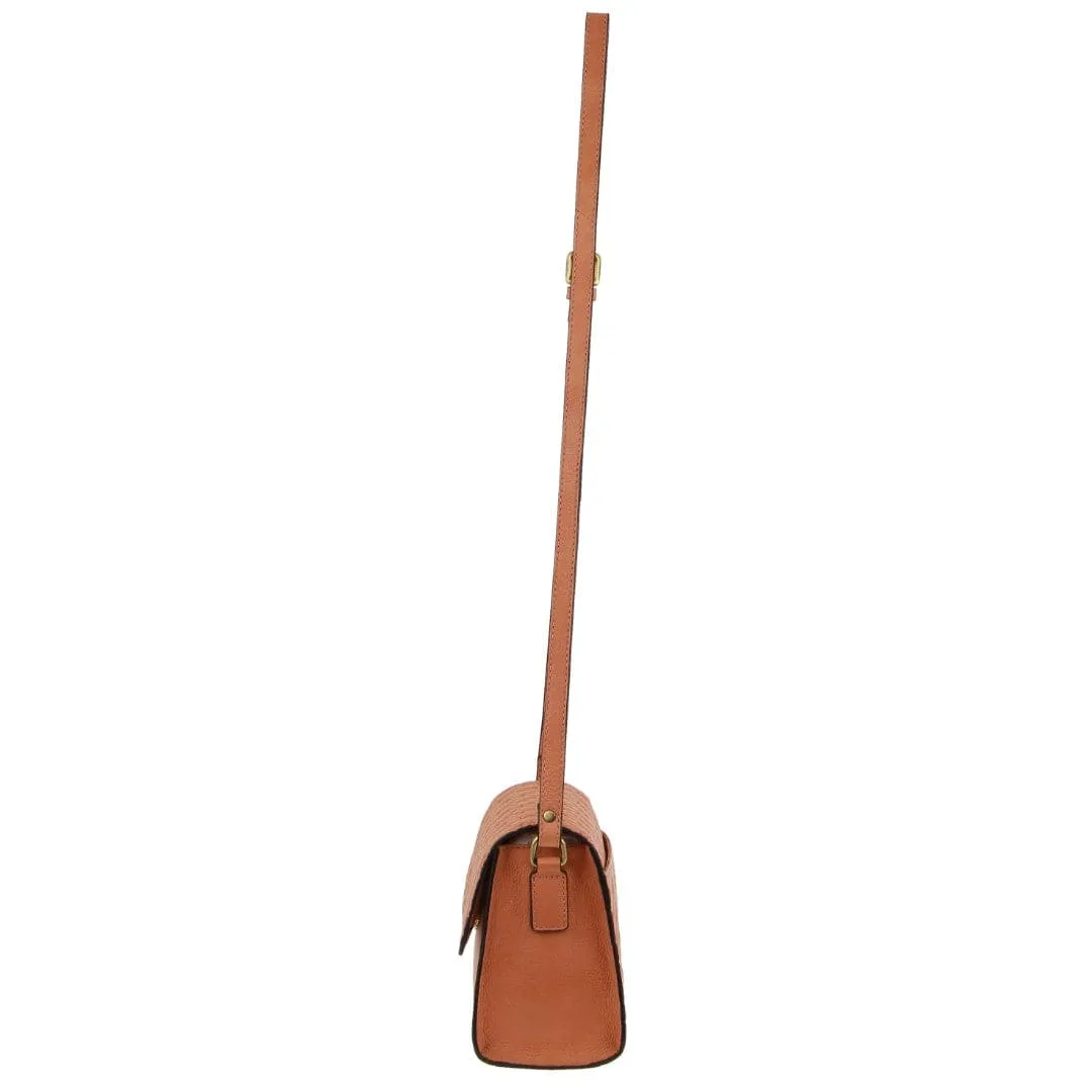 Pierre Cardin Leather Diamond Embossed Cross Body Bag in Apricot