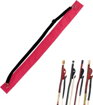 pinklilycare Bow sleeve for string instruments Bag for Violin/Viola/Cello/French Bass Bow Protection Dust Cover 4/4 Full Size With Shoulder Strap