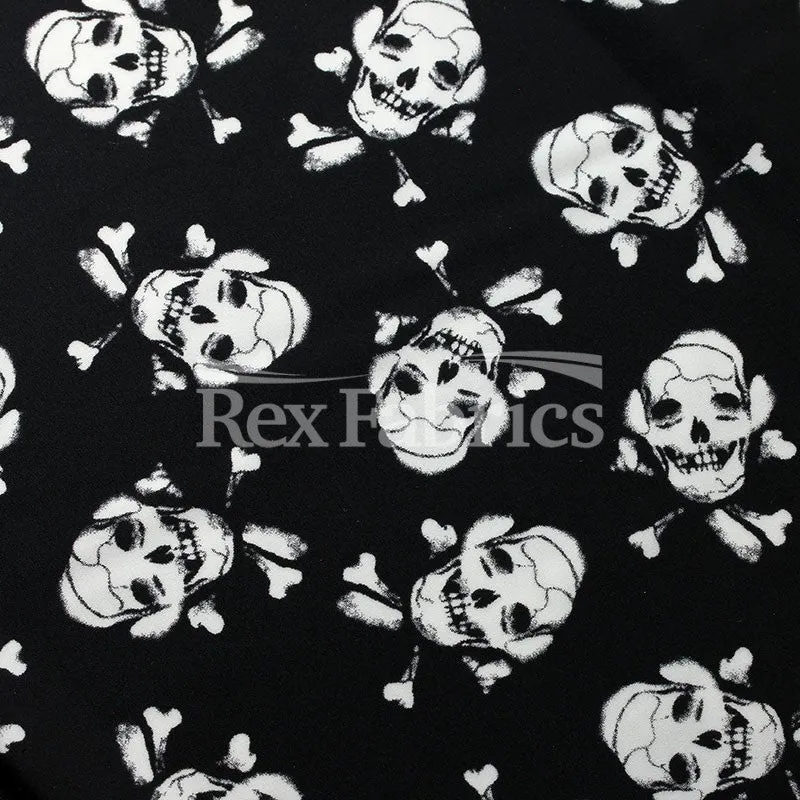 Pirates Flag - black skull Nylon Spandex fabric