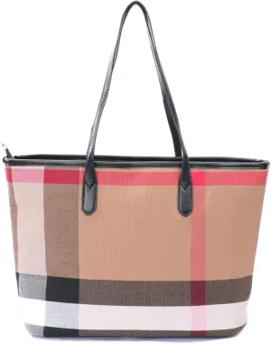 Plaid Large Capacity Women's Canvas Handbag Fashion Spacious Casual Commuter Beach Bag