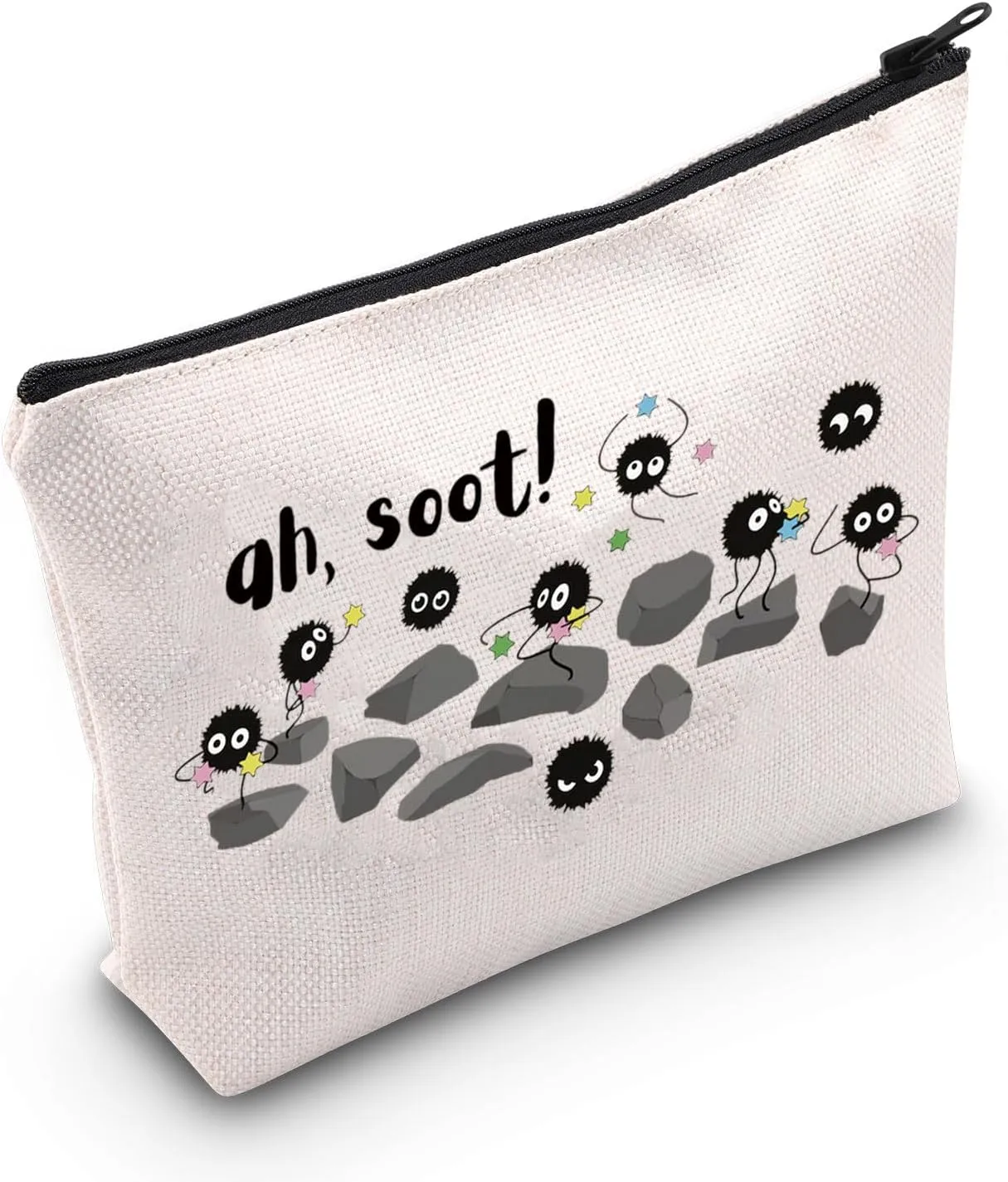 POFULL Anime Inspired Gift Anime Lover Zipper Pouch Makeup Bag (ah soot)