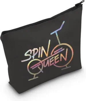 POFULL Cycling Bike Indoor Spin Class Workout Gift Spin Queen Cosmetic Bags Indoor Cycling Spinning Bike Gym Gift