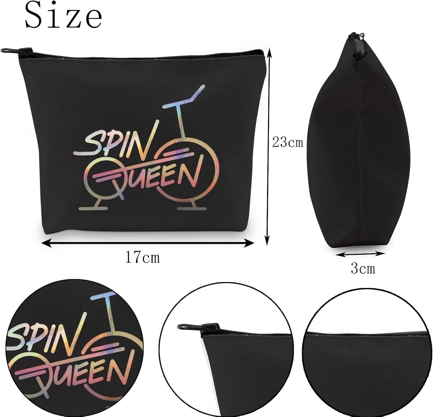 POFULL Cycling Bike Indoor Spin Class Workout Gift Spin Queen Cosmetic Bags Indoor Cycling Spinning Bike Gym Gift