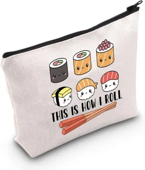 POFULL This Is How I Roll Sushi Lover Cosmetic Bag - Japanese Cuisine Party Gift