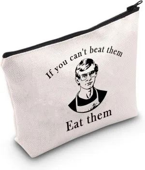 POFULL True Crime Gift If You Can’t Beat Them Eat Them Zipper Pouch Travel Bag Horror Gift