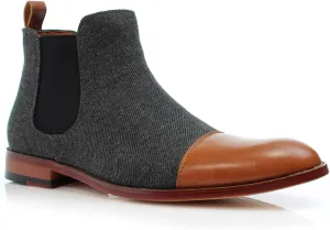 Polar Fox Barrett MPX806058 Memory Foam Classic Vegan Leather Chelsea Business Casual Chukka Boots