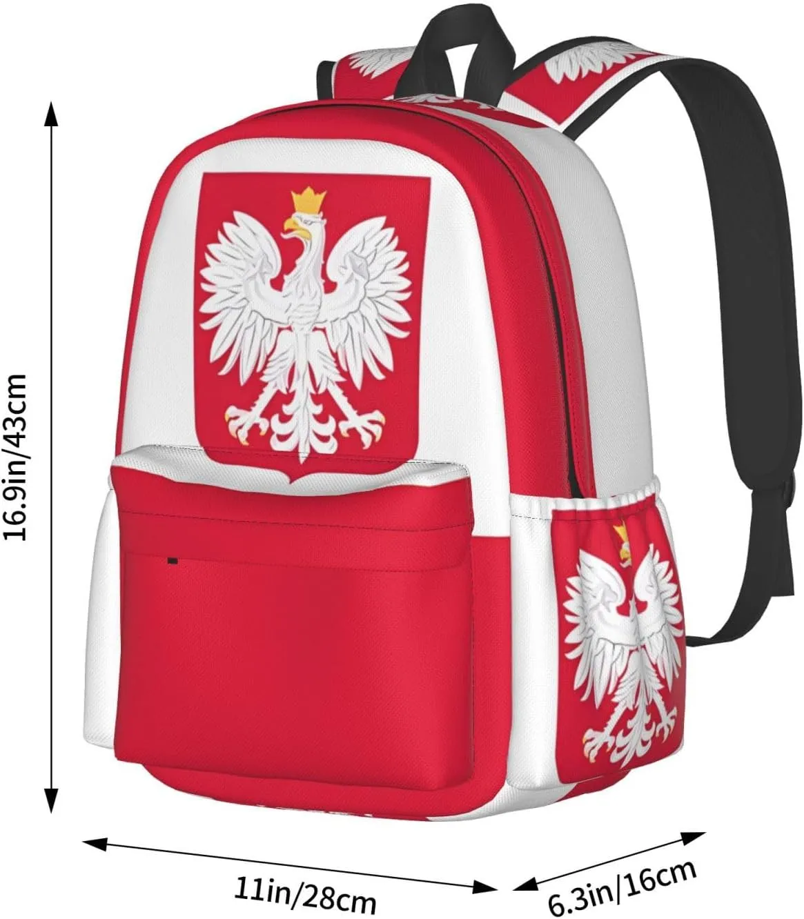 Polish Flag Poland Polska Eagle Laptop Backpack Work Travel Backpacks Business Rucksack Casual Outdoor Daypack with Adjustable Strap Bags for Sports Office Gym Hiking