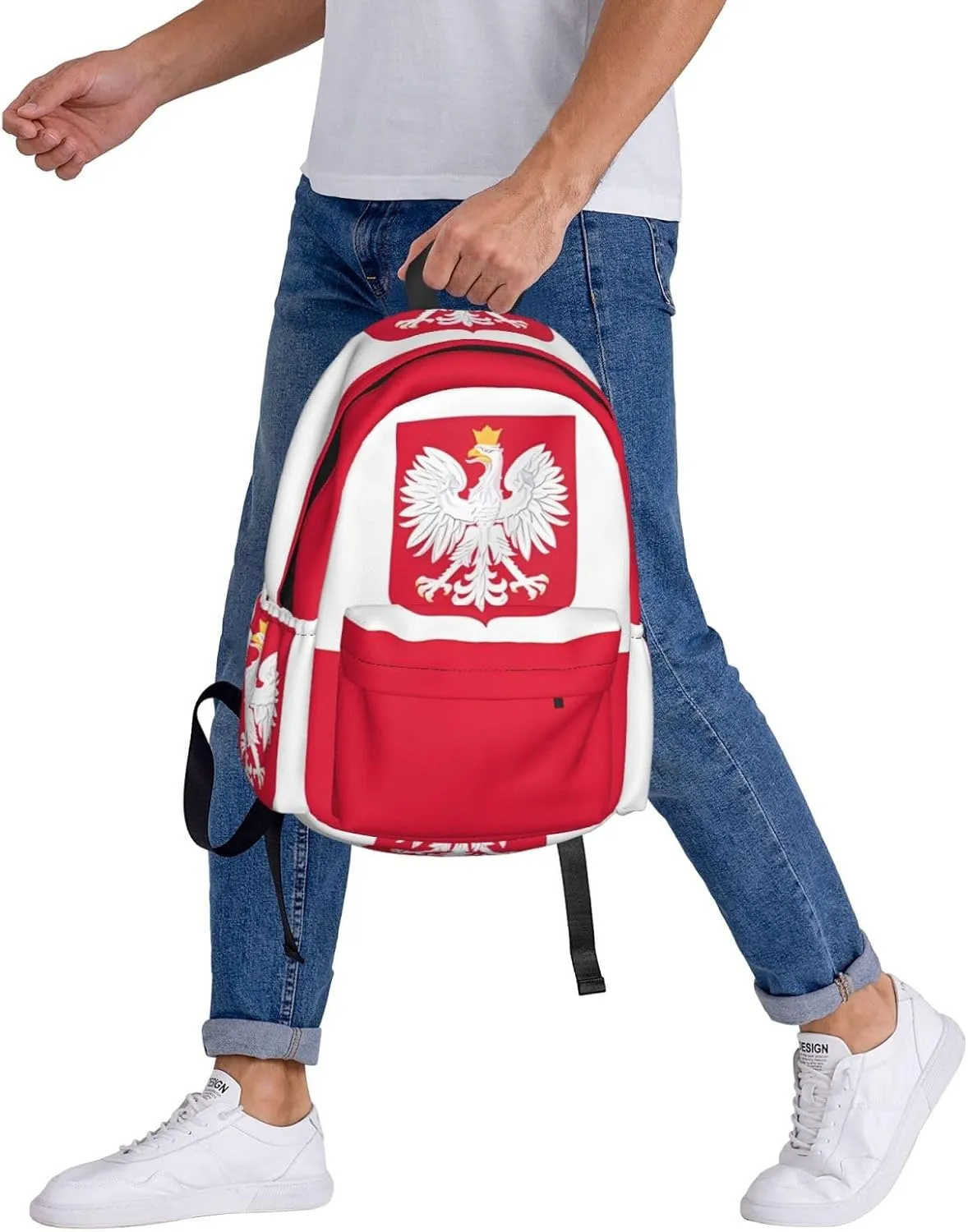Polish Flag Poland Polska Eagle Laptop Backpack Work Travel Backpacks Business Rucksack Casual Outdoor Daypack with Adjustable Strap Bags for Sports Office Gym Hiking