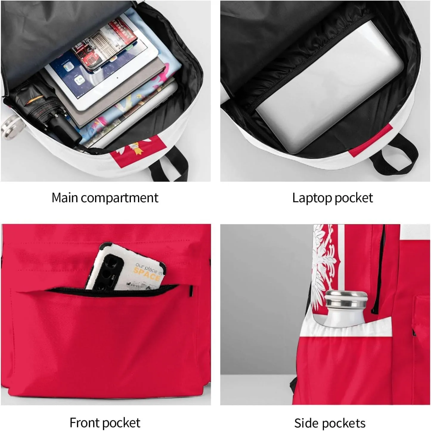Polish Flag Poland Polska Eagle Laptop Backpack Work Travel Backpacks Business Rucksack Casual Outdoor Daypack with Adjustable Strap Bags for Sports Office Gym Hiking