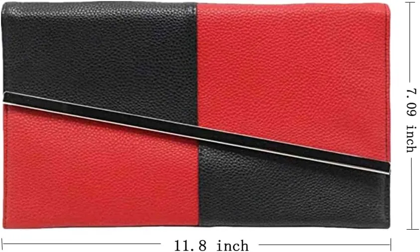 Politesse & Romance Women's Stitching Envelope Fashion Evening Clutch Bag Party Prom Wedding Purse - Best Gife For Women