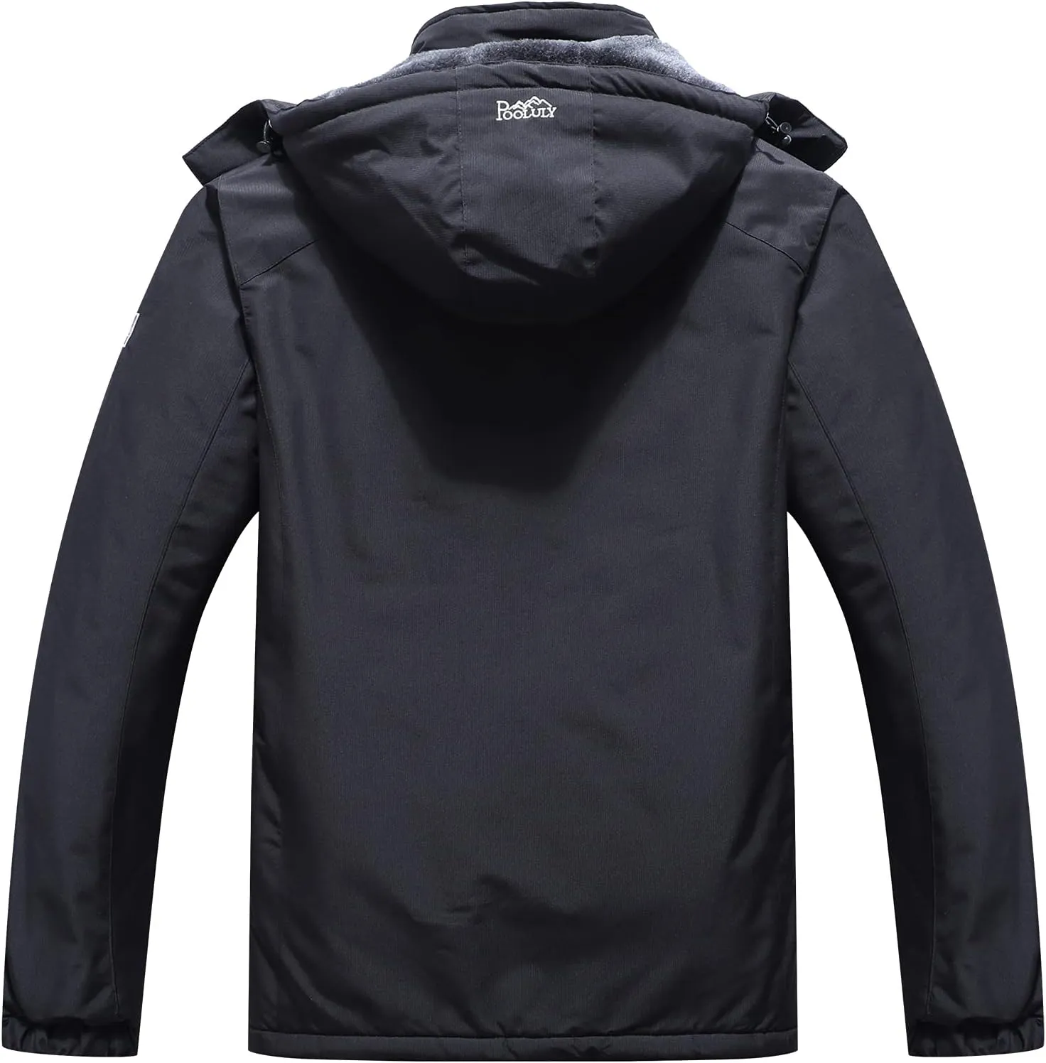 Pooluly Men's Ski Jacket Warm Winter Waterproof Windbreaker Hooded Raincoat Snowboarding Jackets