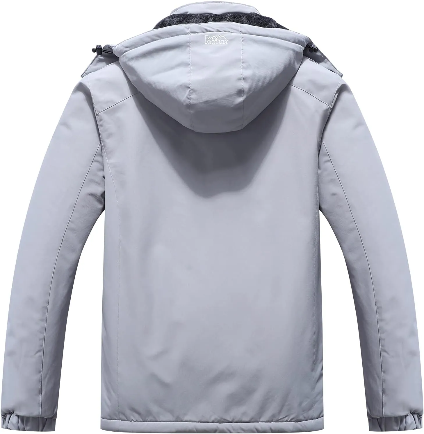 Pooluly Men's Ski Jacket Warm Winter Waterproof Windbreaker Hooded Raincoat Snowboarding Jackets