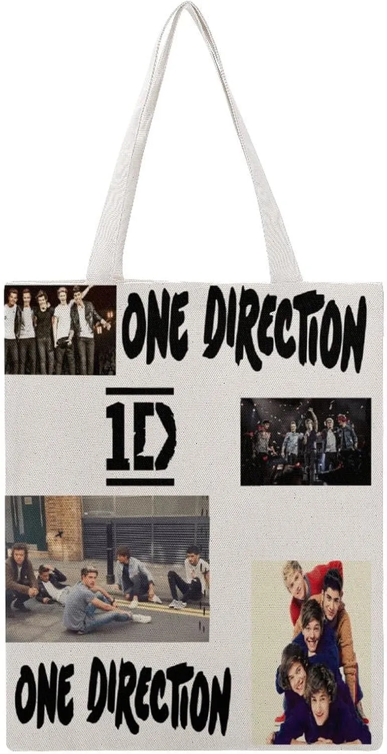 Pop Music Tote Bags, Womens Shoulder Bag, Letter Travel Bag, Novelty Canvas Tote Bag Double, Funny Reusable Grocery Bag