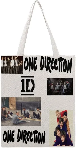 Pop Music Tote Bags, Womens Shoulder Bag, Letter Travel Bag, Novelty Canvas Tote Bag Double, Funny Reusable Grocery Bag