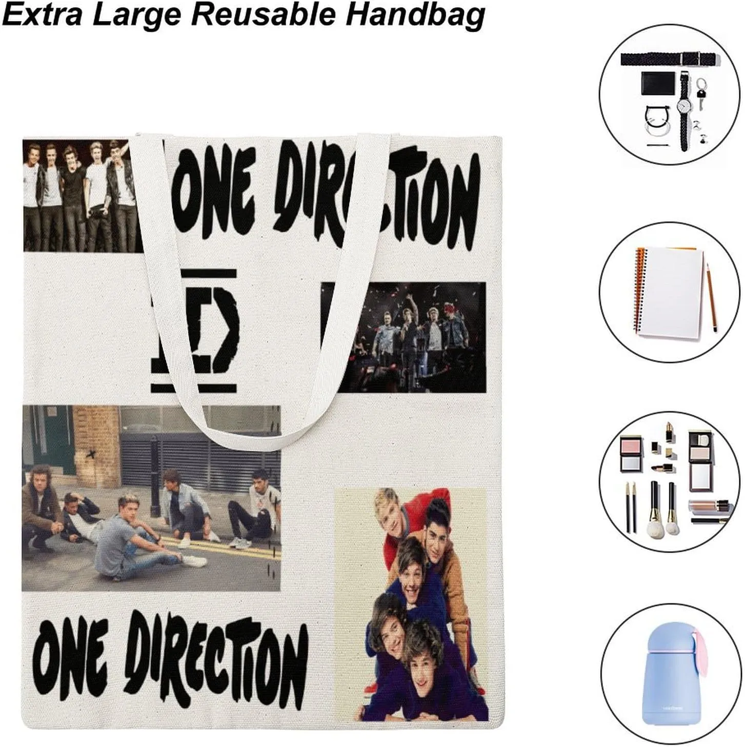 Pop Music Tote Bags, Womens Shoulder Bag, Letter Travel Bag, Novelty Canvas Tote Bag Double, Funny Reusable Grocery Bag