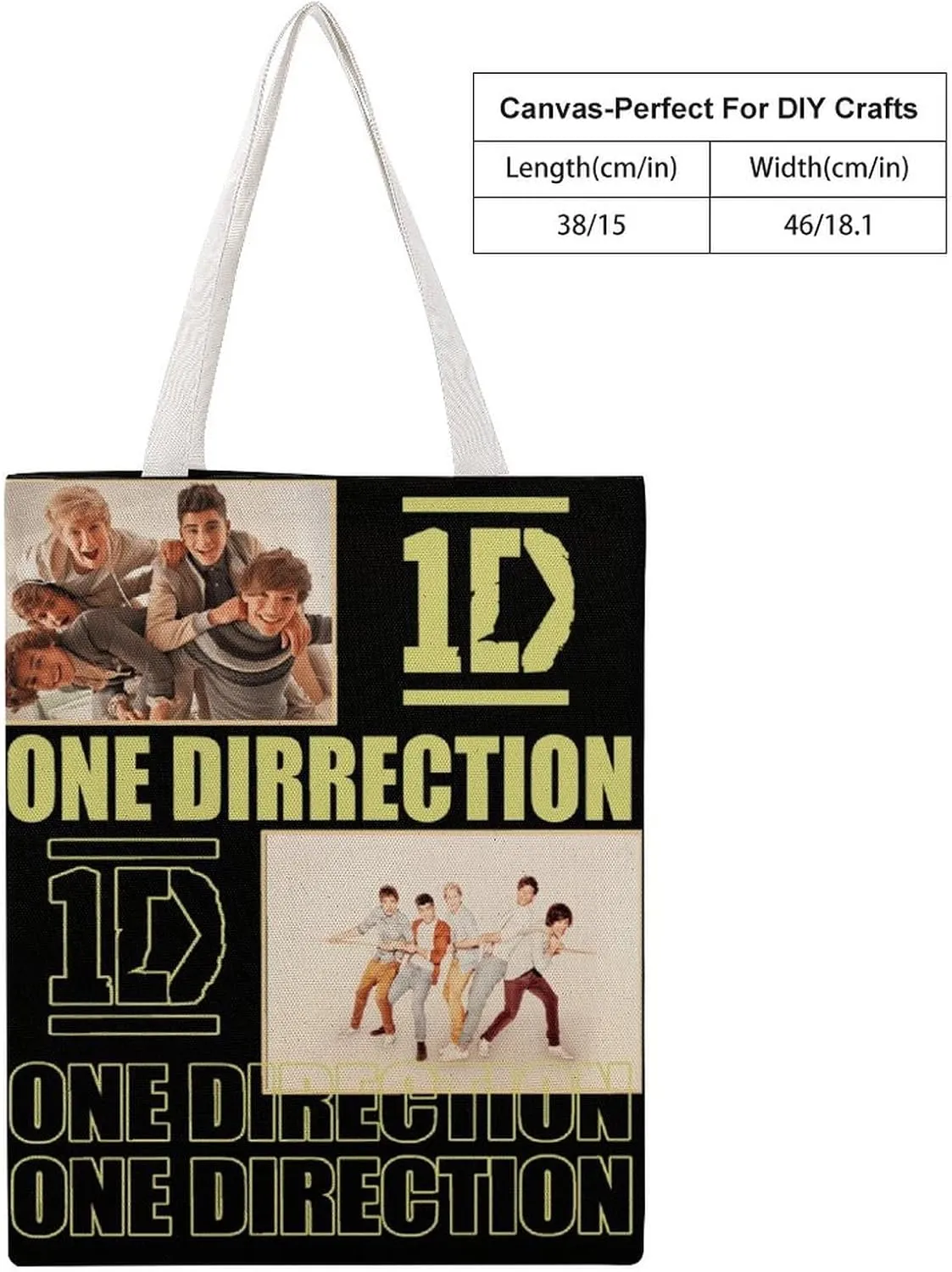Pop Music Tote Bags, Womens Shoulder Bag, Letter Travel Bag, Novelty Canvas Tote Bag Double, Funny Reusable Grocery Bag