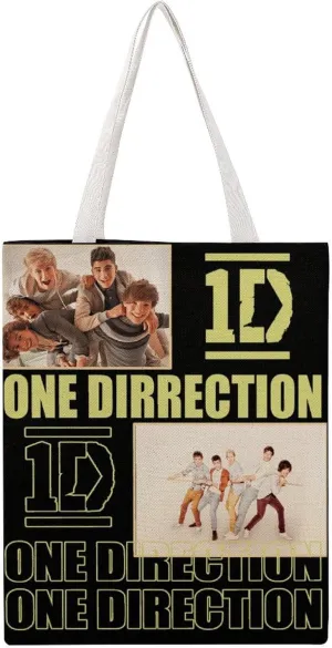 Pop Music Tote Bags, Womens Shoulder Bag, Letter Travel Bag, Novelty Canvas Tote Bag Double, Funny Reusable Grocery Bag