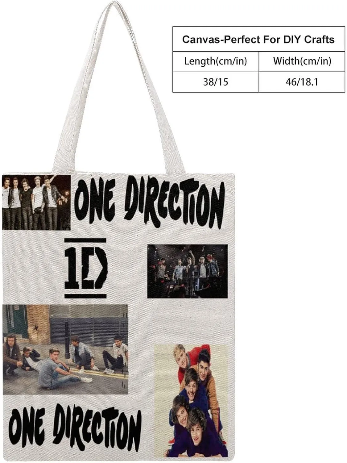 Pop Music Tote Bags, Womens Shoulder Bag, Letter Travel Bag, Novelty Canvas Tote Bag Double, Funny Reusable Grocery Bag