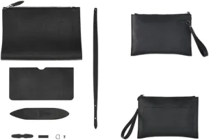 POPSEWING Top Grain Leather Men Clutch Bag DIY Kit, Handmade Genuine Leather Handbags for Men, Large Purse Business Clutch Bag Luxury Wristlet Wallet