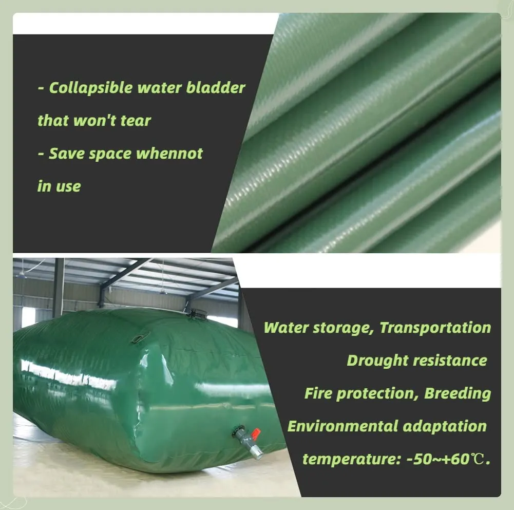 Portable Large Capacity Collapsible Water Container - Ideal for Emergency Water Storage and Transport(5x1x1m/5000L/1320Gallon)
