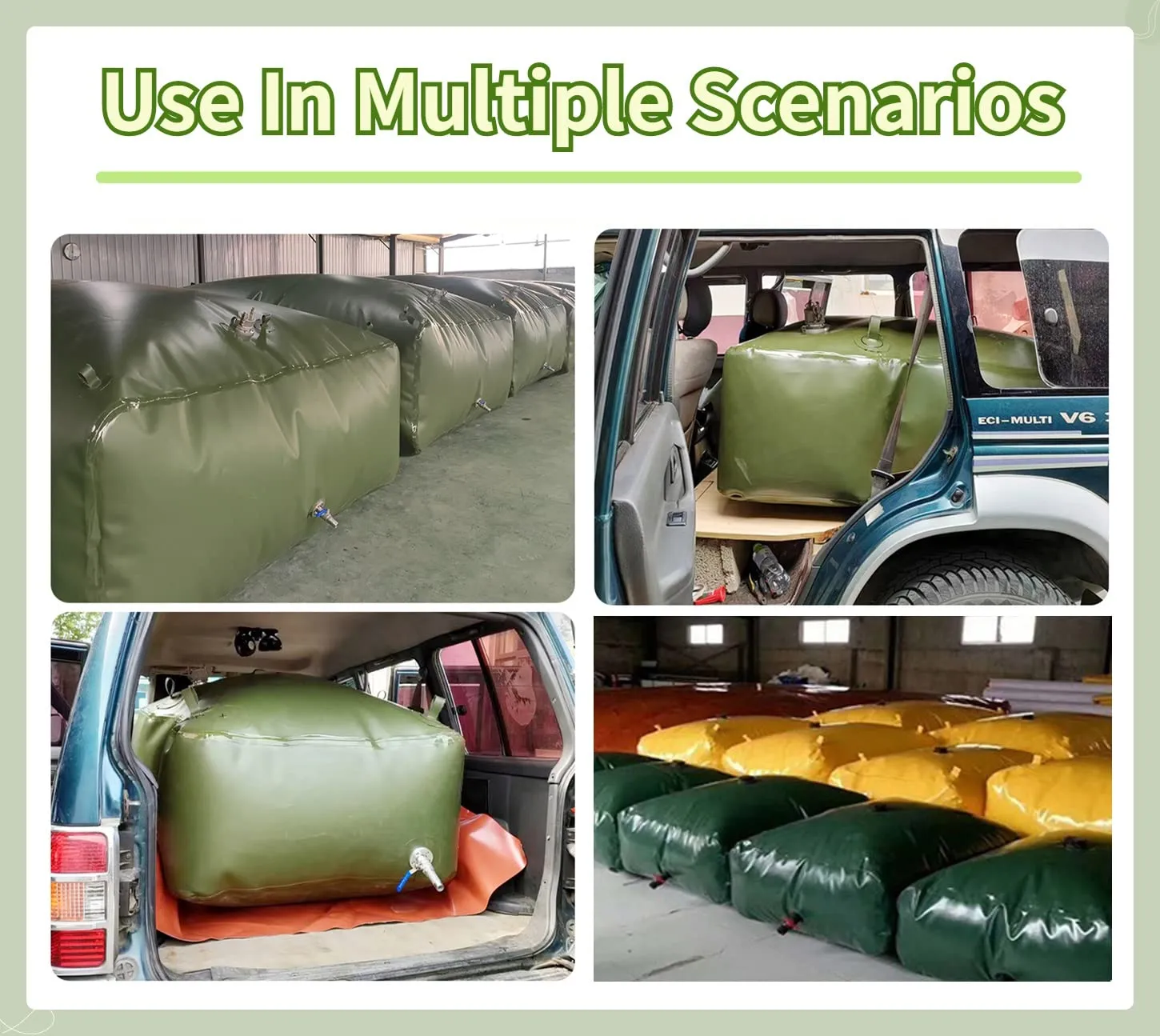 Portable Large Capacity Collapsible Water Container - Ideal for Emergency Water Storage and Transport(5x1x1m/5000L/1320Gallon)
