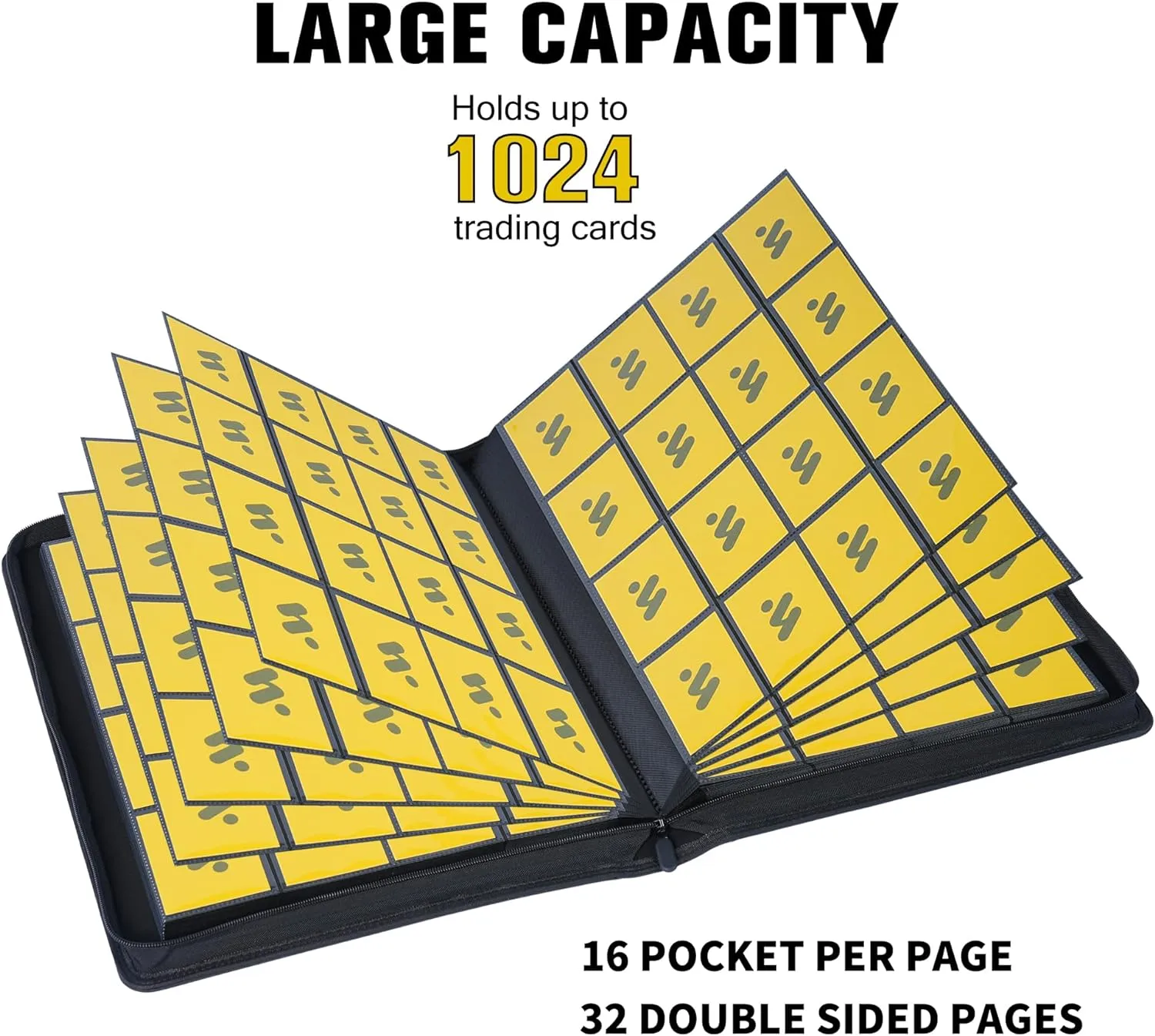 Premium 1000  Pockets Card Binder,16 Pockets Trading Card Binder Ringless Side Loading Trading Card Album Folder for TCG -Red