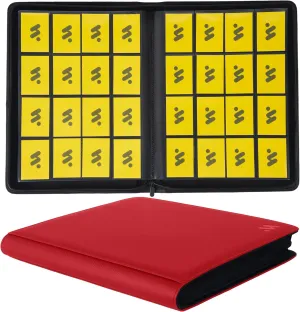 Premium 1000  Pockets Card Binder,16 Pockets Trading Card Binder Ringless Side Loading Trading Card Album Folder for TCG -Red