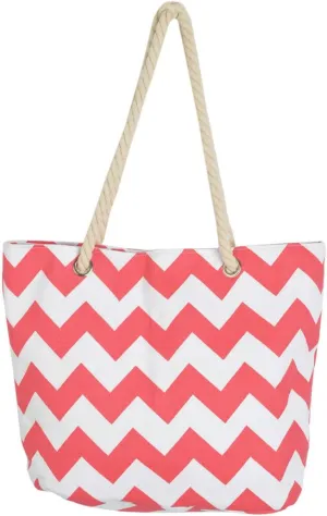 Premium Large Chevron Zig Zag Canvas Tote Shoulder Bag Handbag - Diff Colors