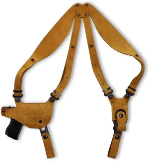 Premium Suede Leather Shoulder Holster with Single Magazine Carrier for Sigg P365XL w/Tar Tactical Development Rail,Right Hand Draw, Natural Color #1551#
