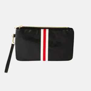 Preppy Stripe Zipper Clutch