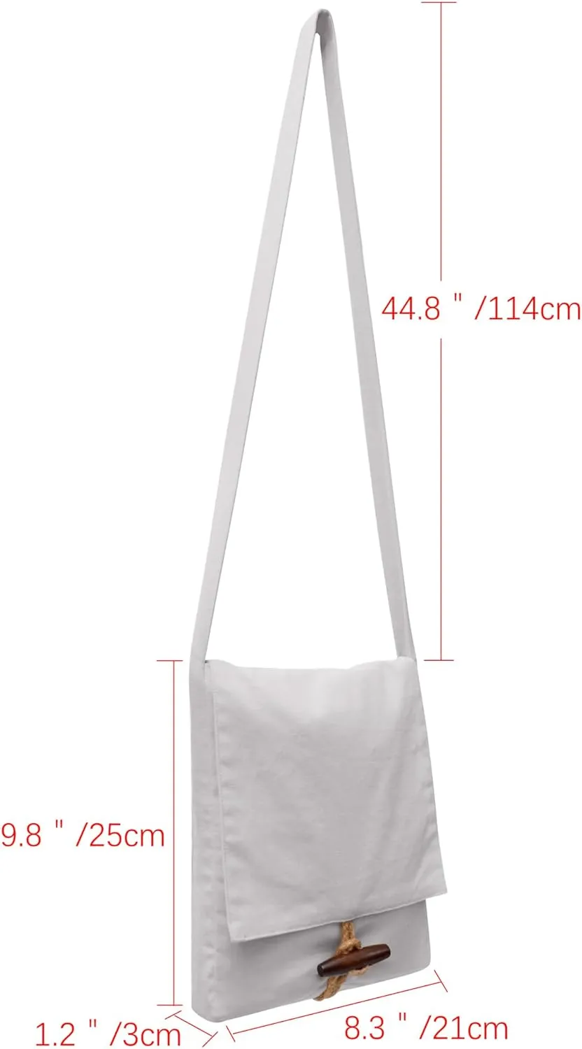 PROCOS Viking Canvas Shoulder Bag, Renaissance Medieval Small Pilgrim Pouch Bag